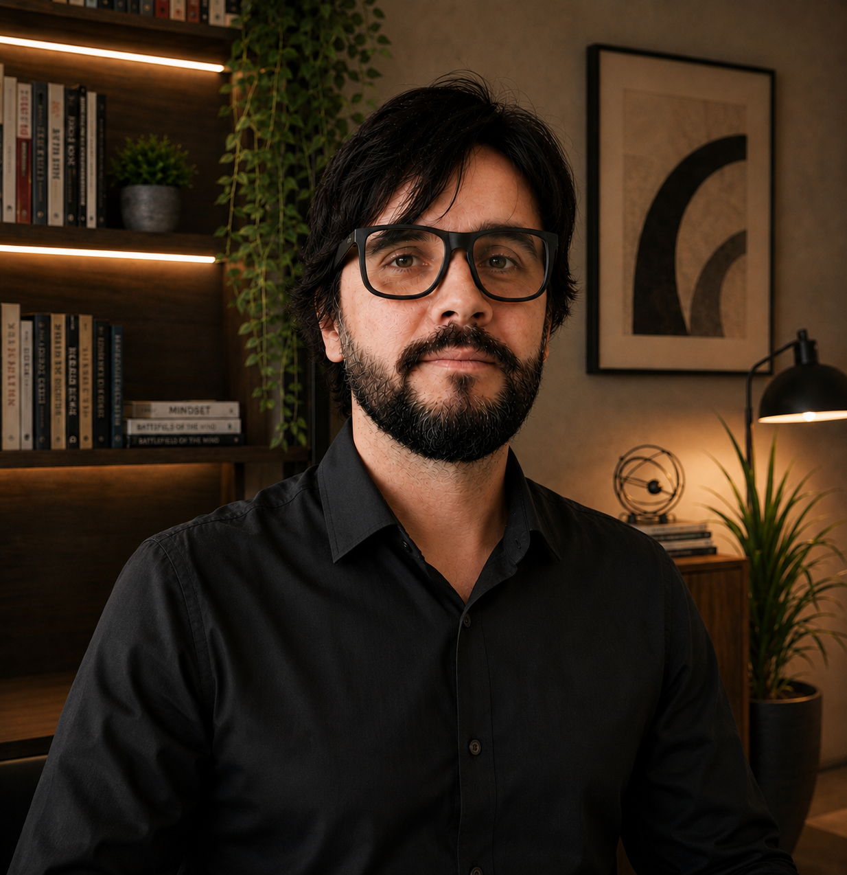 Sidney Machado, psicólogo e neuropsicólogo, em seu consultório